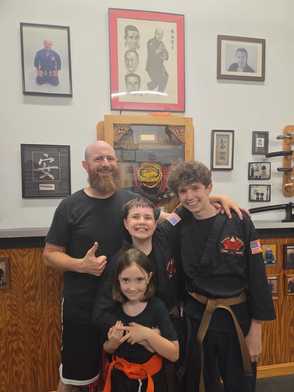 A family of four who train together at Zanshin